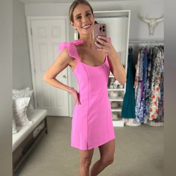 amanda uprichard allora dress pink Hot pink Amanda Uprichard Allora Dress in color